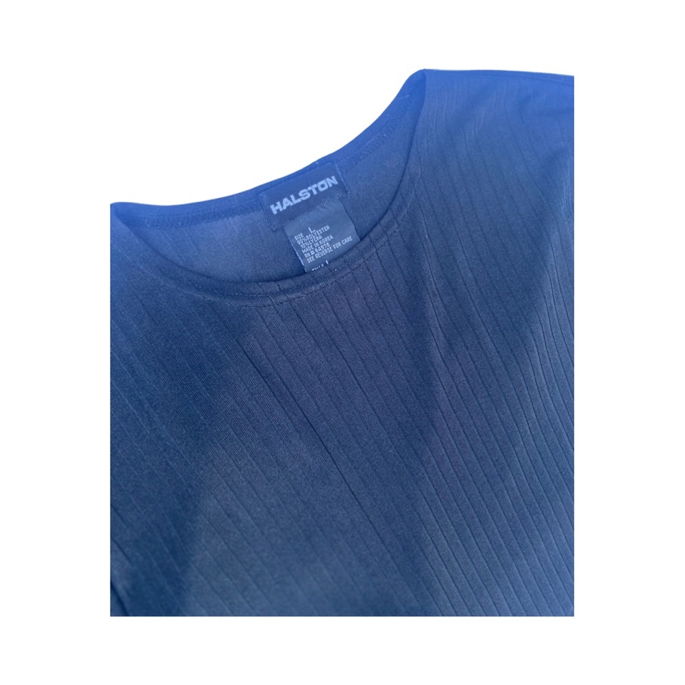 Original Halston black top.  1980s vintage Classic minimalist cute.